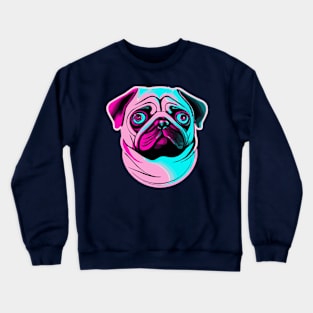 Vaporwave Pug Dog Lover Puppy Crewneck Sweatshirt